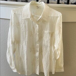 Women’s Sheer Ivory Textured Blouse